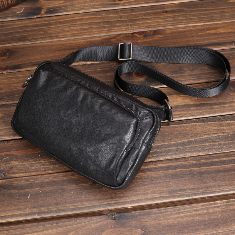 夏季潮牌时尚风个性牛皮单肩男包