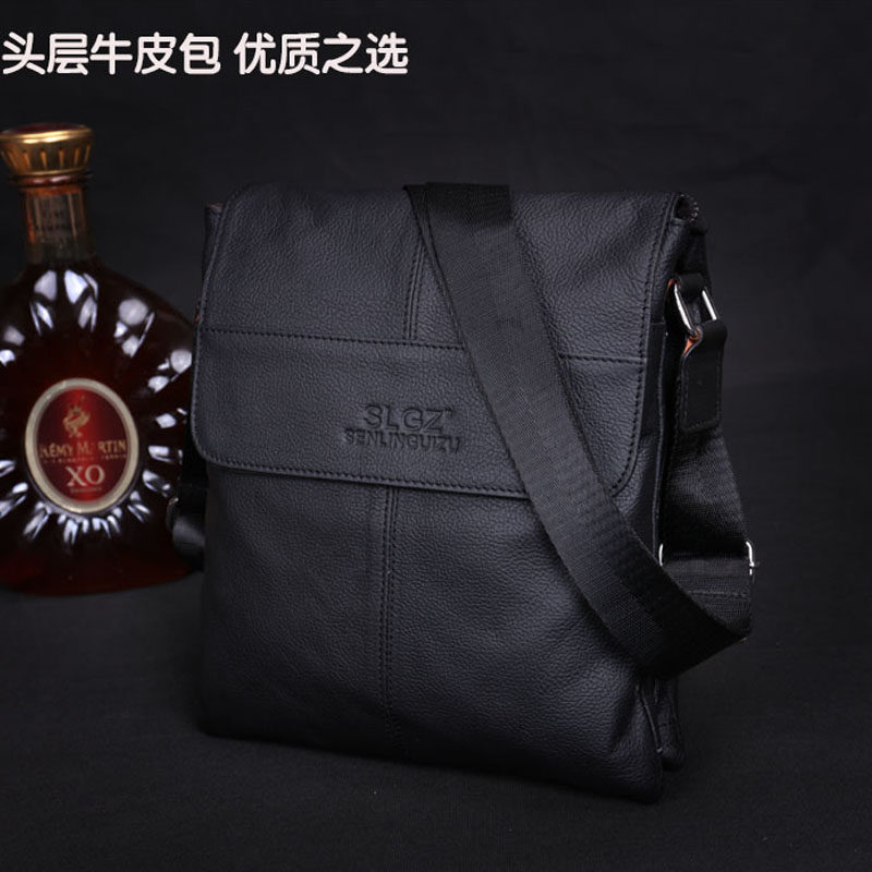 头层牛皮韩版竖款单肩包