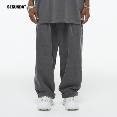 SEGUNDA+ 日本进口灯芯绒休闲长裤男复古宽松条绒运动垂感直筒裤