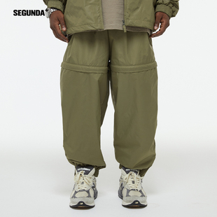 SEGUNDA+ 日本进口防泼水户外机能两穿休闲百搭长裤风衣套装裤子