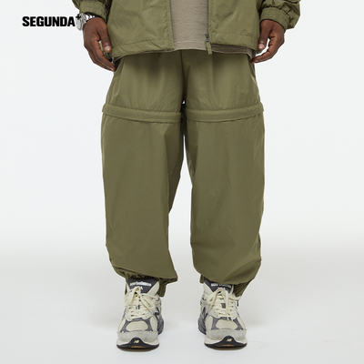 SEGUNDA+ 日本进口防泼水户外机能两穿休闲百搭长裤风衣套装裤子