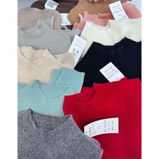 100%美丽诺羊毛金丝打底高级感毛衣2024秋冬复古宽松针织衫 外套女