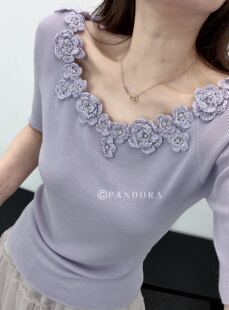 轻奢 小众 春夏新款时尚圆领短袖针织衫女修身显瘦打底衫T恤上衣