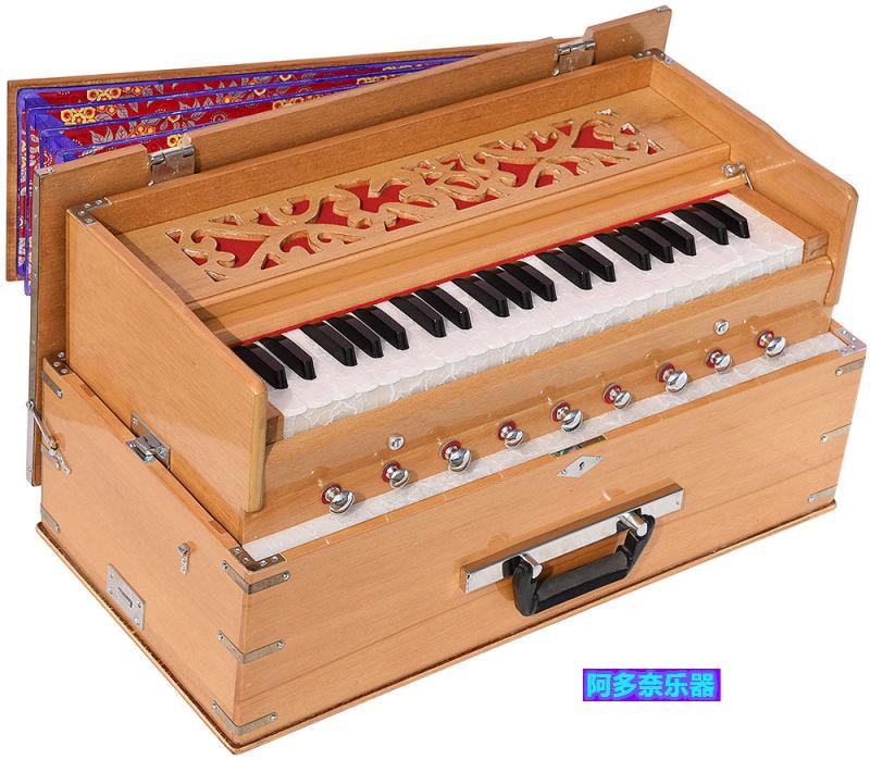 印度进口 手提箱式印度风琴 便携式OM Harmonium 42键3.5八度唱诵