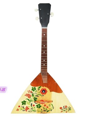 乌克兰进口 巴拉莱卡琴 俄式三弦琴Balalaika琴 天然木材手绘乐器