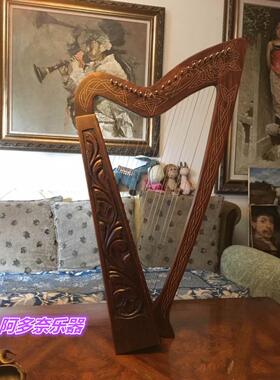 英国进口 竖琴 全半音键 22弦 Harp 爱尔兰凯尔特 便携小竖琴