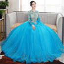 新款 学生艺考影楼独唱舞台演出 蓬蓬婚纱礼服彩纱主持人显瘦女新品