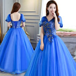 晚礼服蓬蓬裙主持演出服声乐艺考学生唱歌美声独唱礼服女长款显瘦