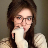 高级感冷茶色素颜眼镜框镜架女款 韩版 潮超轻方圆脸显脸小可配度数