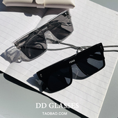 INS风墨镜男潮酷一体式 2025新款 太阳眼镜女网红防紫外线强光开车