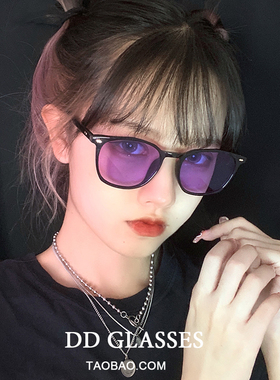 GD同款日韩潮黄色墨镜ins明星同款太阳镜男女小框韩版眼镜配近视