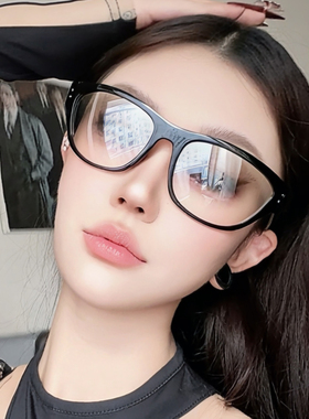 ins风黑框透明水银防风遮阳骑行偏光护目太阳眼镜凹造型Y2K潮流镜