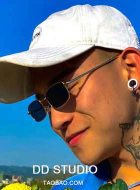 韩版原宿复古小框方形 金属眼镜男女ins潮太阳镜港风小脸近视墨镜