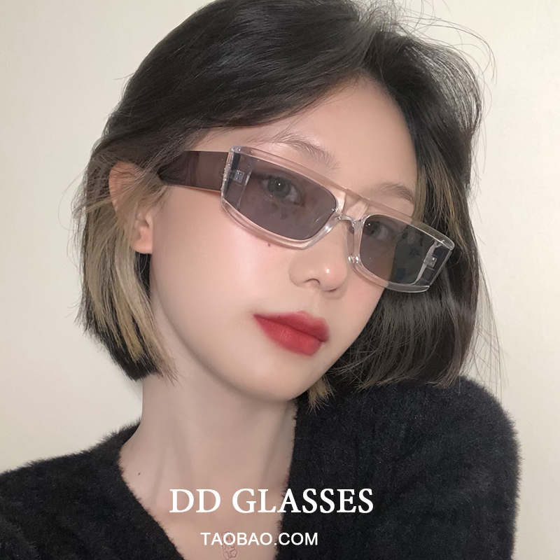 复古港风白色太阳眼镜女椭圆形 小脸潮街拍墨镜遮阳度假沙滩眼镜