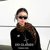 欧美气质镶钻无框连体Y2K千禧辣妹风墨镜街拍高级感太阳眼镜女潮