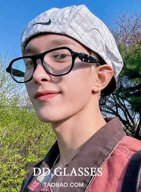 GM联名马吉拉眼镜框方形黑框平光镜痞帅韩版大框素颜眼镜男女近视