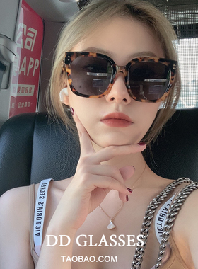 2025INS新款KUK墨镜时尚潮流方形豹纹大框显瘦网红复古百搭太阳镜