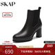 SKAP圣伽步2025冬季 靴子 高跟时装 新款 弹力靴切尔西粗跟短靴女士款