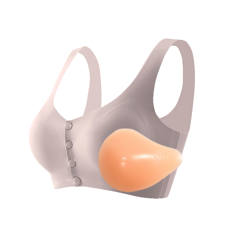 义乳专用胸罩乳腺切除术后假胸女假乳房二合一硅胶文胸背心式内衣