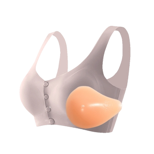 义乳专用胸罩乳腺切除术后假胸女假乳房二合一硅胶文胸背心式内衣