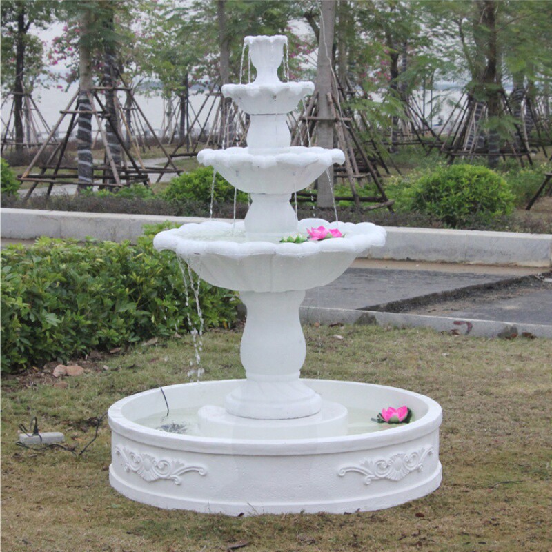 欧式大型假山招财流水婚庆影楼道具花园别墅鱼池喷水景观喷泉摆件