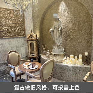 复古许愿人物雕像慈悲母亲酒吧密室道具摆件雕塑非石膏像 大型欧式