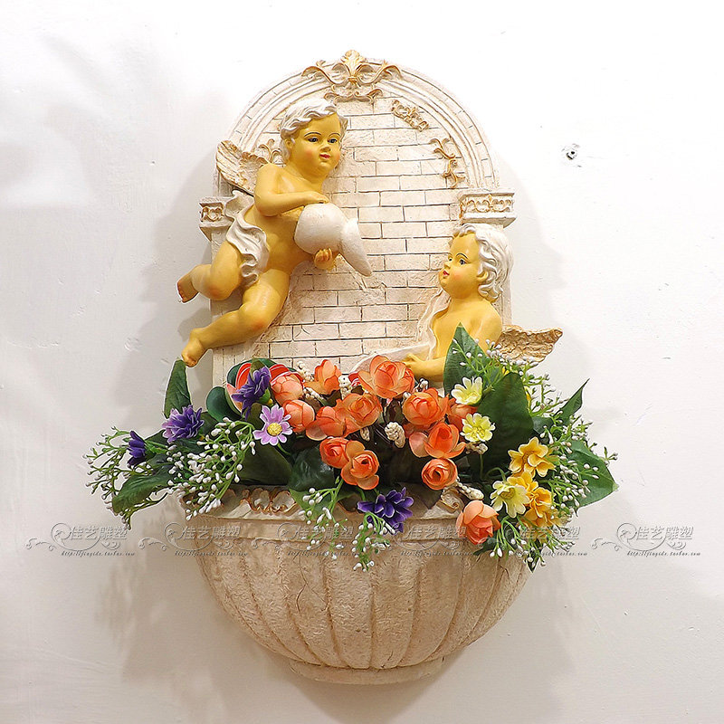 促销欧式天使壁挂树脂喷泉流水挂饰壁饰家居装饰摆设精品加湿器