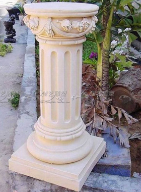 欧式风罗马柱底座摆件工艺品花瓶