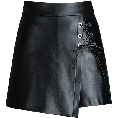 高腰显瘦皮字短皮裙裤裤裙