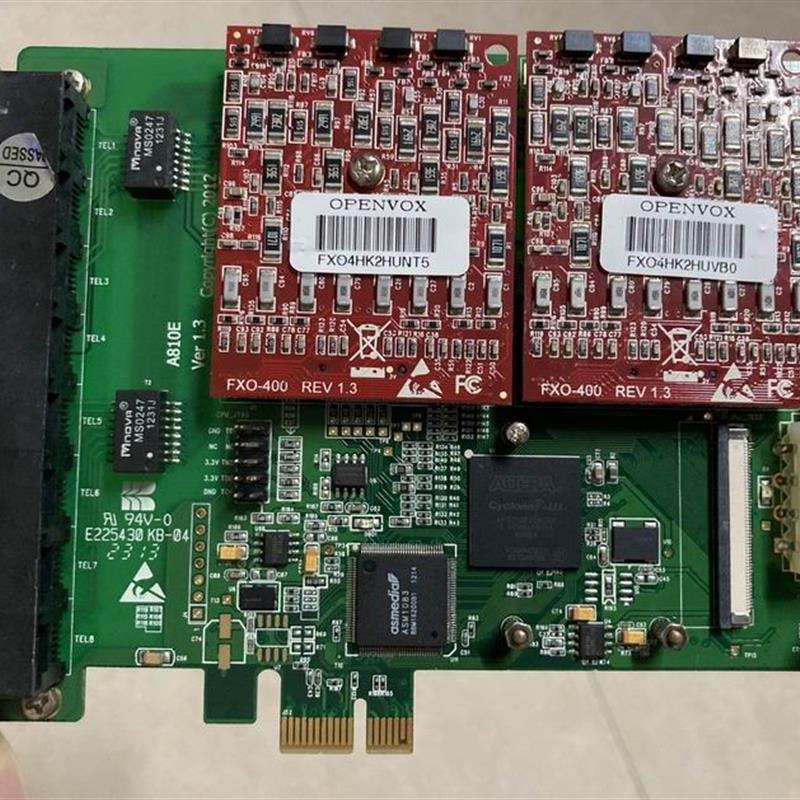 OpenVOX电话模拟语音卡A810E A810P Asterisk卡8路语音卡FXS模块