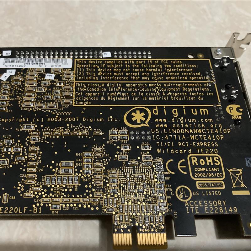Digium TE220 Asterisk 语音卡 TE410P T1/E1 数字 中继卡 现货