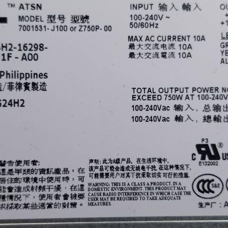 DELL 4T22V F613N CNRJ9 G24H2 FN1VT R510 R910 T710 750W 电源