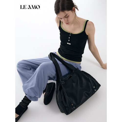LEAMO机理感铆钉大容量托特包