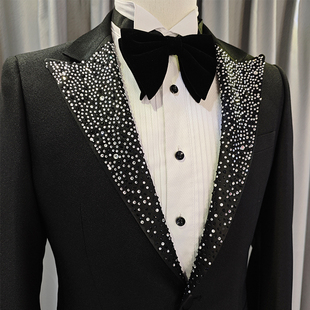 春晚同款艺考礼服声乐毕业西服男士修身正装演出服春晚主持人西装