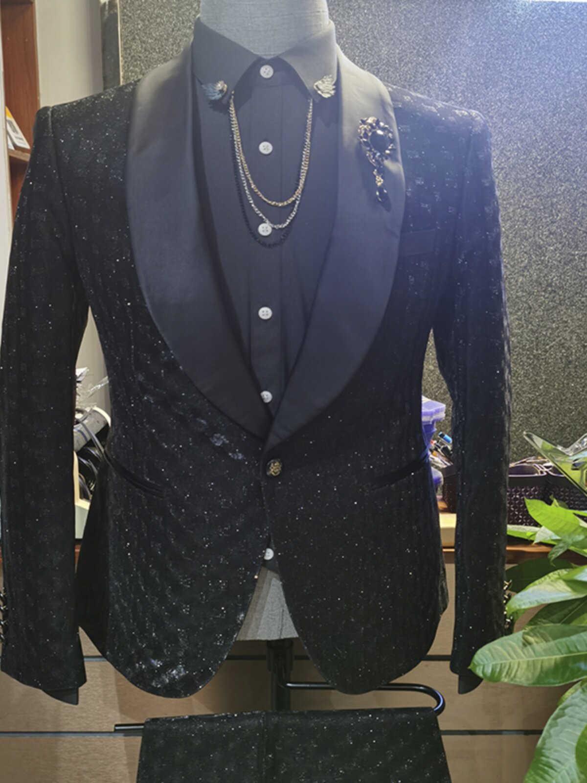 量身定制高端男士西服套装艺考播音主持人舞台演出服春晚西装礼服