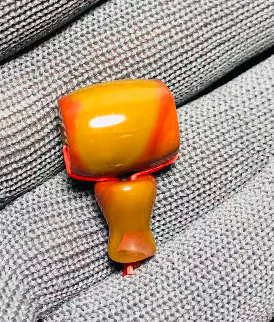 天然战国红玛瑙三通佛头文玩珠串DIY佛珠项链饰品配件16*14mm