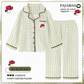 高级感家居服2025新款 甜美格子睡衣女款 可外穿套装 纯棉长袖 春秋季