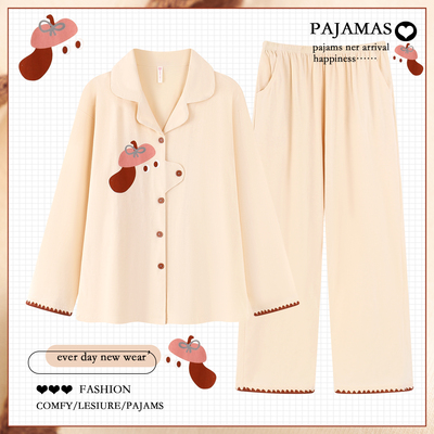 2025新款可爱卡通纯棉睡衣女款春秋长袖长裤可外穿家居服套装冬天