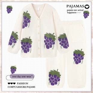 加绒加厚保暖珊瑚绒家居服冬天 秋冬季 2025新款 日系半边绒睡衣女款