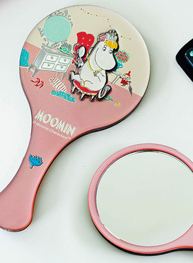 芬兰TMF姆明Moomin卡通随身化妆镜折叠双面镜可爱便携名片盒镜子