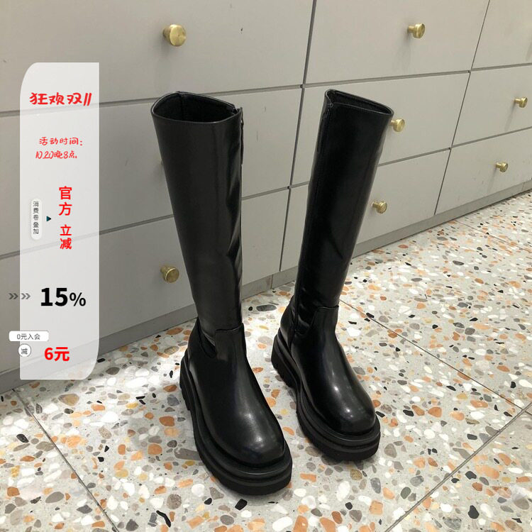 韩国东大门防滑厚底小个子高筒靴