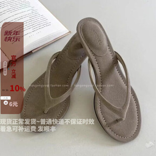 韩国东大门女鞋2025夏新款chic极简风小猫跟好穿舒适人字拖夹趾拖