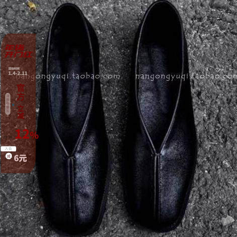 现韩国东大门女鞋2025早春新款ins法式复古方头V口软皮平底奶奶鞋,女鞋,浅口单鞋,淘宝优惠券,粉丝福利购,淘宝优惠卷