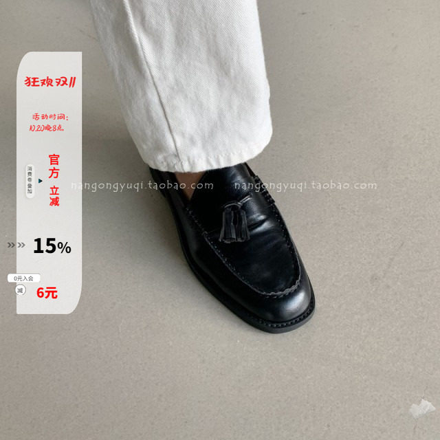 小皮鞋软面低帮流苏通勤单鞋