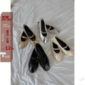 现韩国女鞋 琪琪东大门24春chic减龄金银色圆头浅口蝴蝶结平底飘鞋