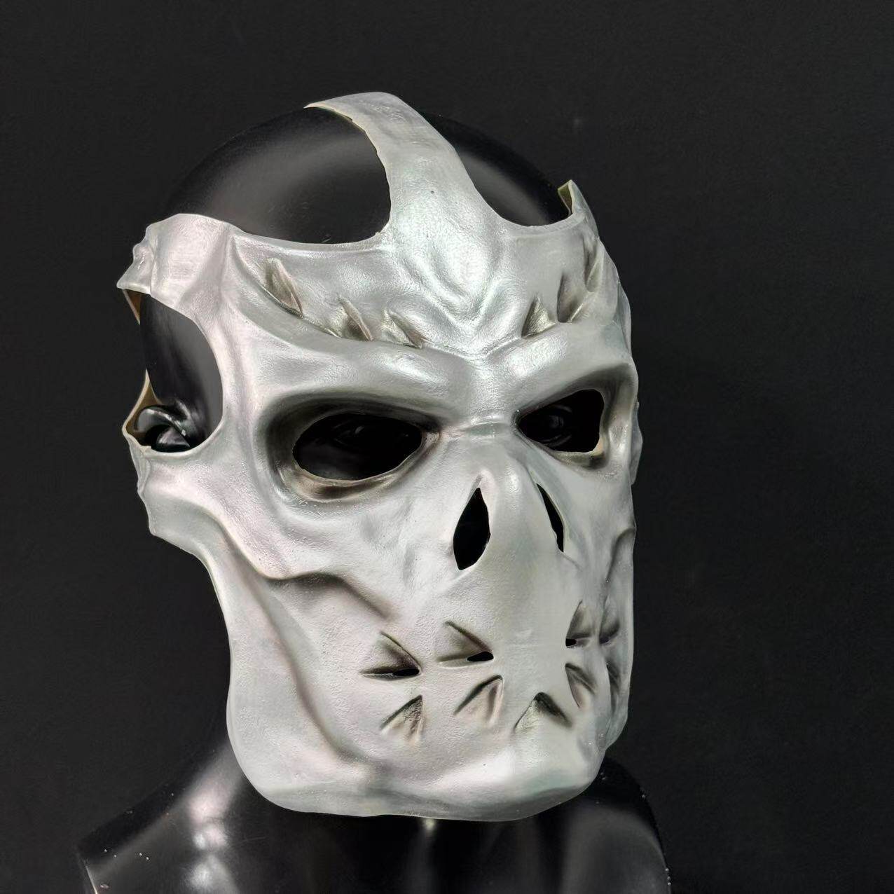 银色杰森头套 恐怖惊悚密室逃脱舞会万圣节影视道具骷髅造型