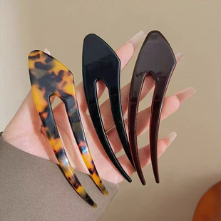 仙鹤u型发簪日常通勤感女盘发簪子大号发夹头发钗发叉头饰