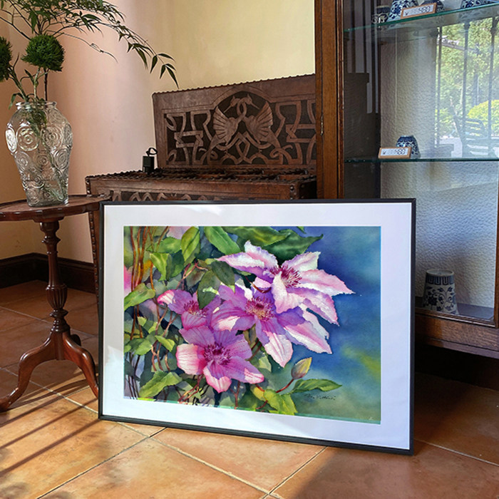 ins风英国安 莫蒂默小清新轻奢水彩花鸟客厅玄关沙发背景墙装饰画