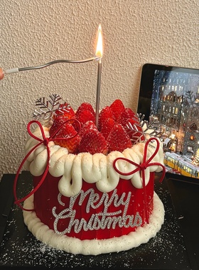 2026圣诞节雪花蛋糕装饰水钻MerryChristmas插件圣诞快乐甜品插牌