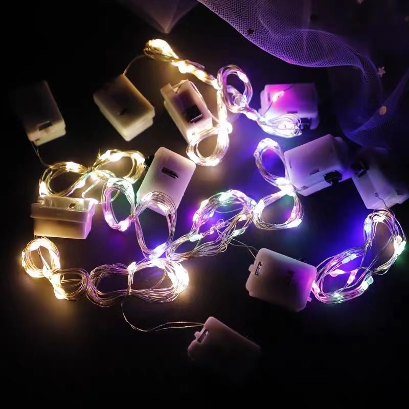 LED铜线灯串灯 纽扣电池灯串彩灯 烘焙装饰布置 创意蛋糕装饰暖灯